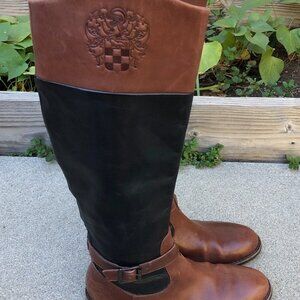 VINCE CAMUTO Flavian Riding Boots 8.5 Women's Equestrian Leather Shoes Whiskey